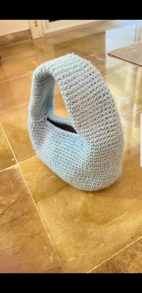 Sac a main  home made (crochet sac) bleu ciel 
