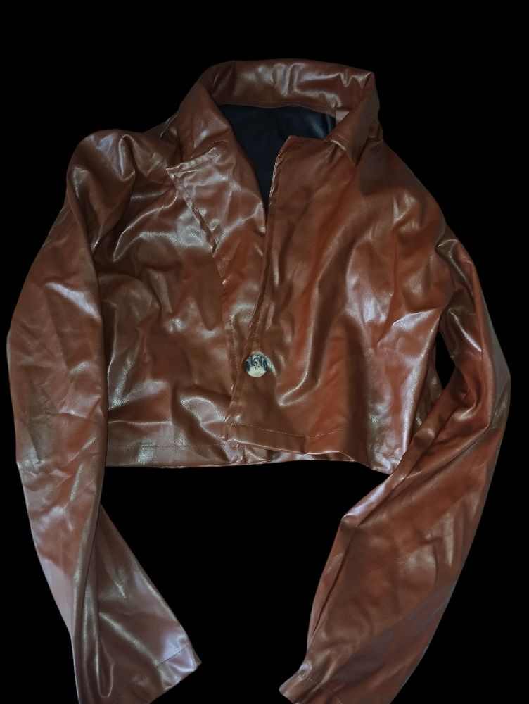 Veste cuir marron