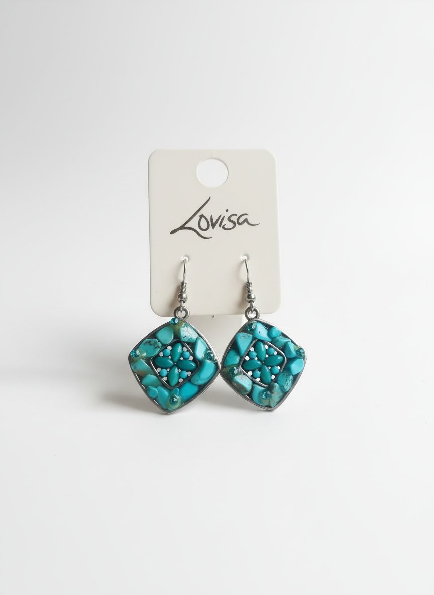Boucles d'oreilles turquoise neuf