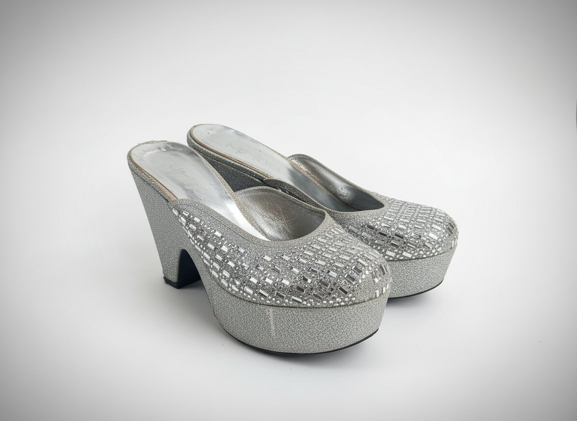Mule argent pointure 39 presque neuf