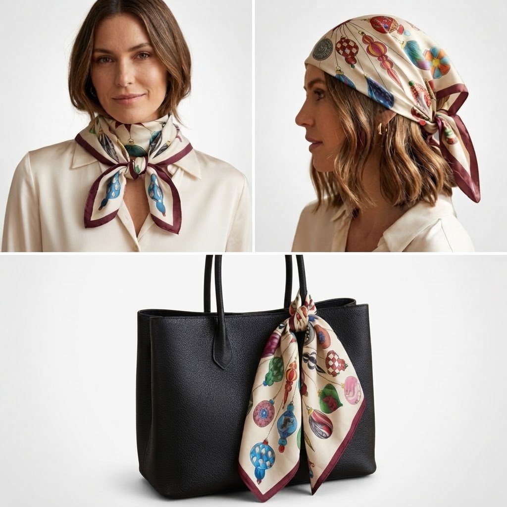 Foulard / Carré 100% Soie Echo New York – Neuf avec étiquette