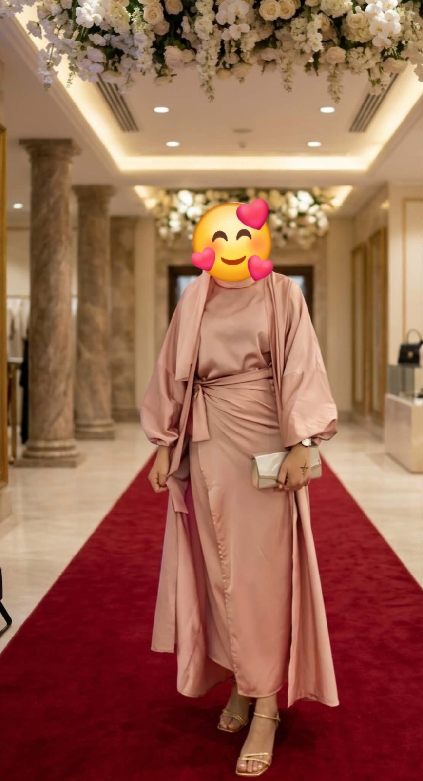 Robe satin en rose marque tunisienne capricieuse