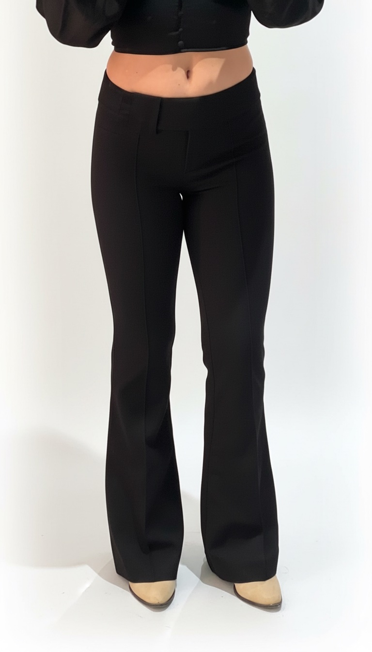 Pantalon noir flare taille basse - Taille 36