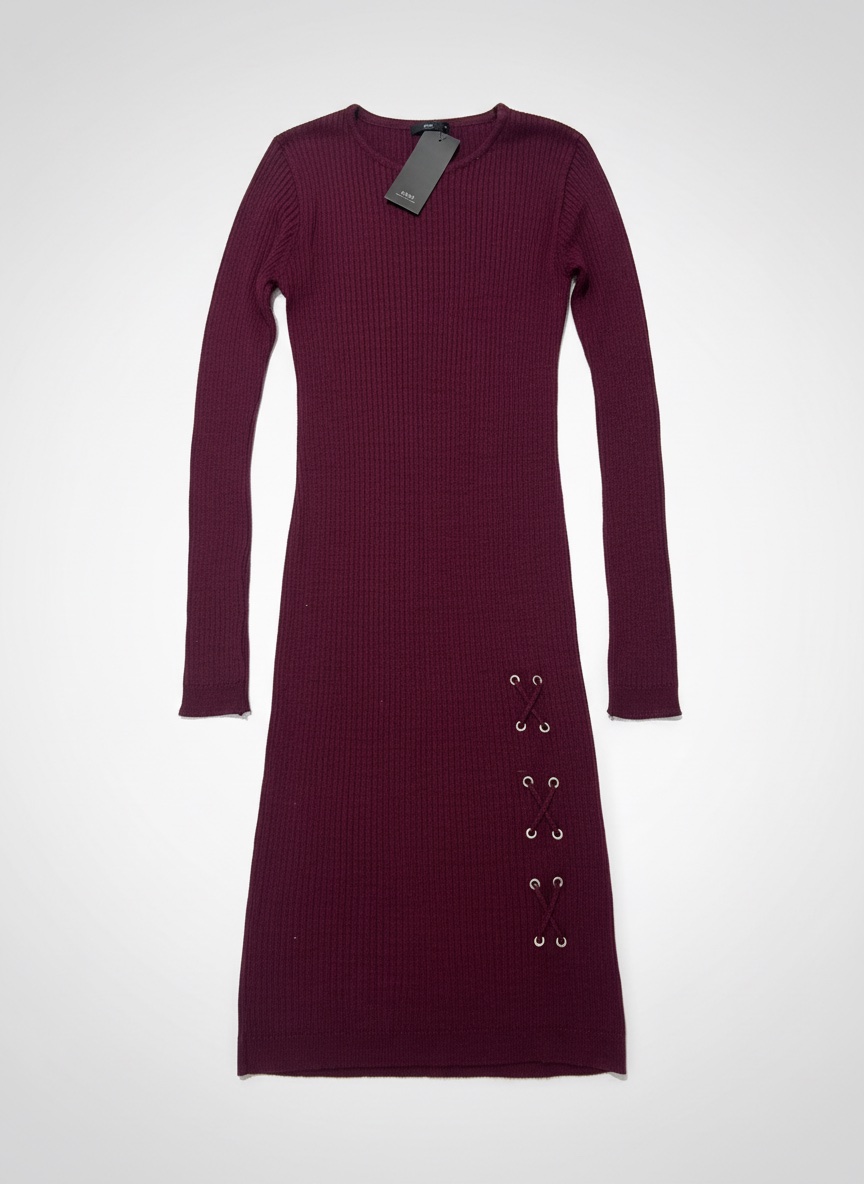 Robe coton rouge bordaux