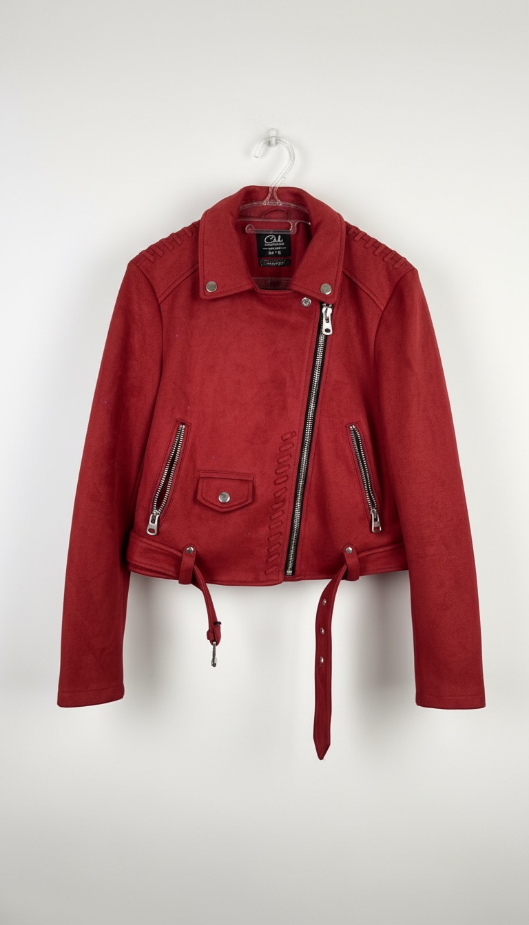 Veste Perfecto rouge brique en velours