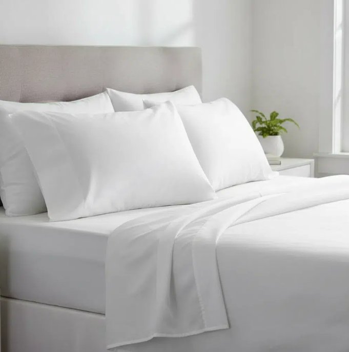 Taie d'Oreiller Satin Blanc 65x50 - Confort Luxe Beauté