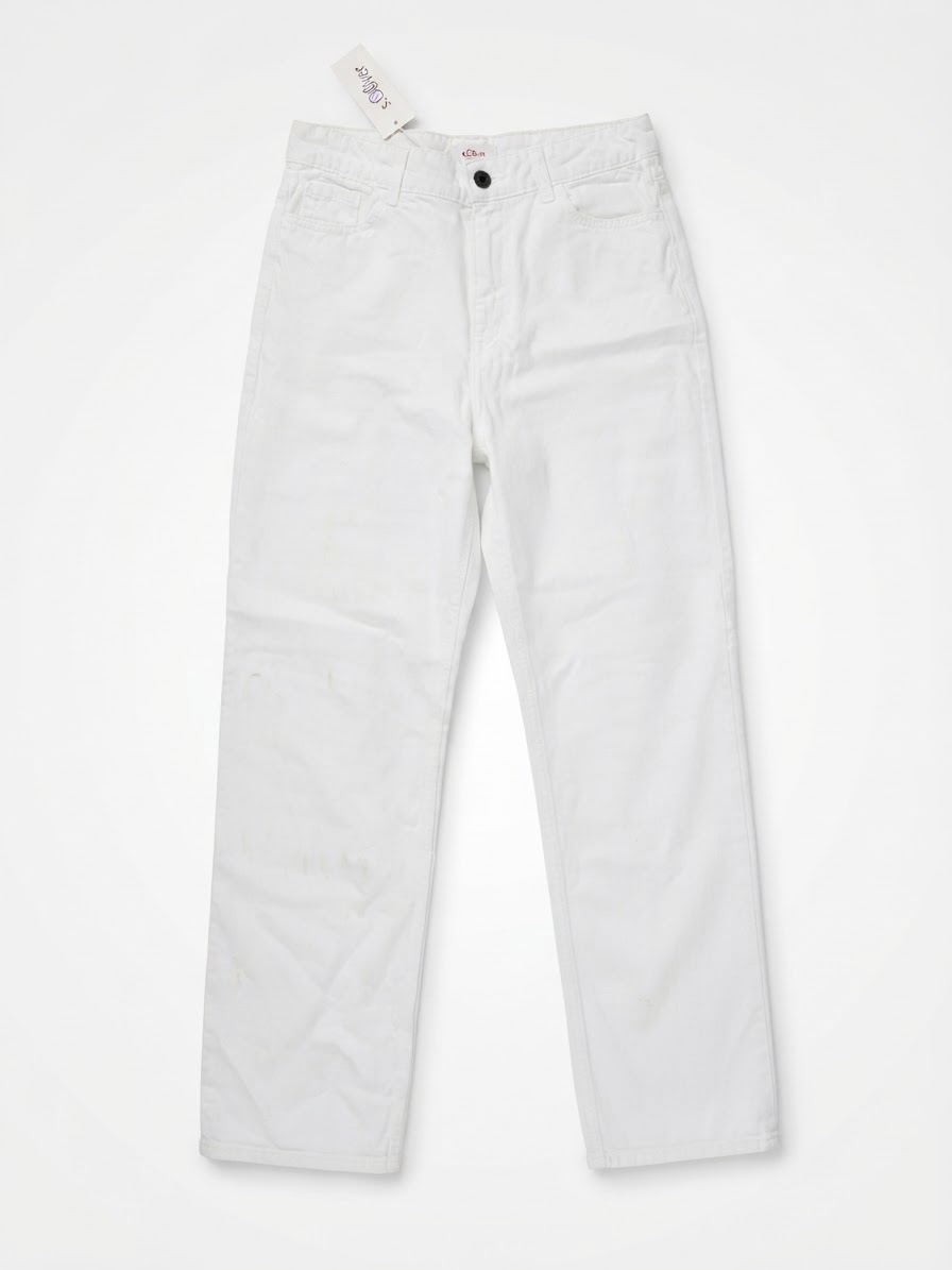 Pantalon djean larhe blanc neuf avec ticket 
