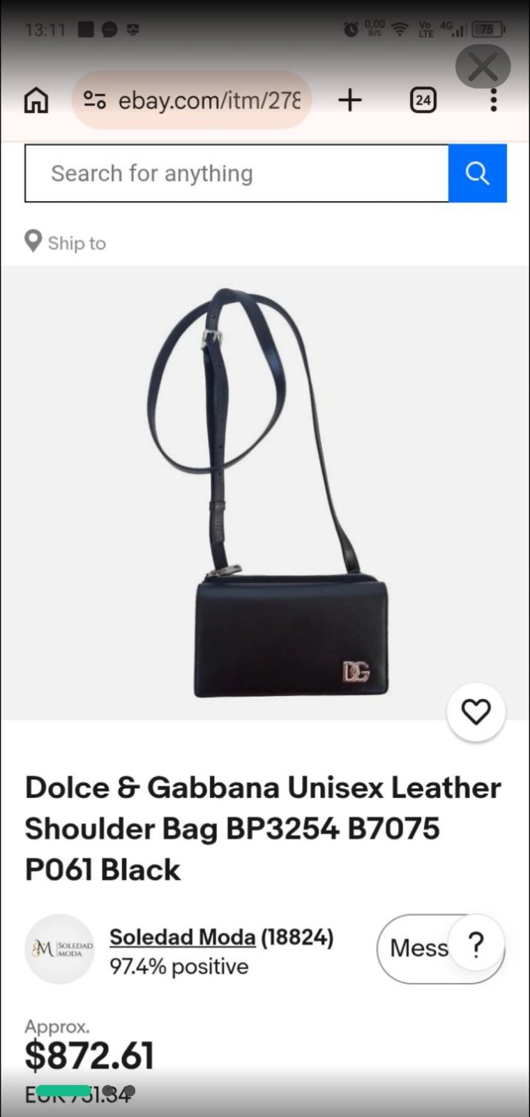 Bandoulière noir