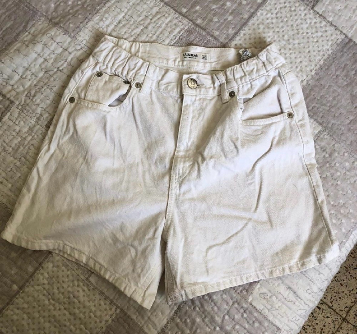 Short jean blanc