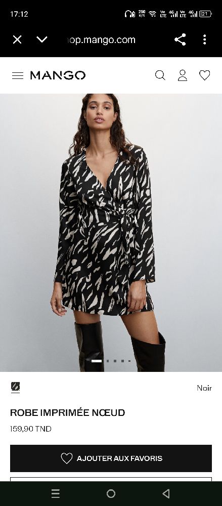 Robe imprimée noeud  MANGO