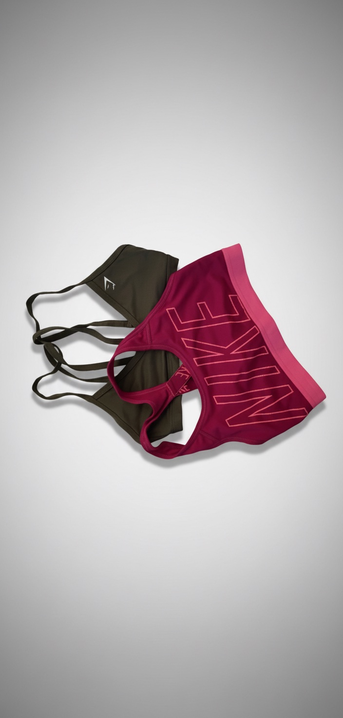 Brassieres rose et vert 