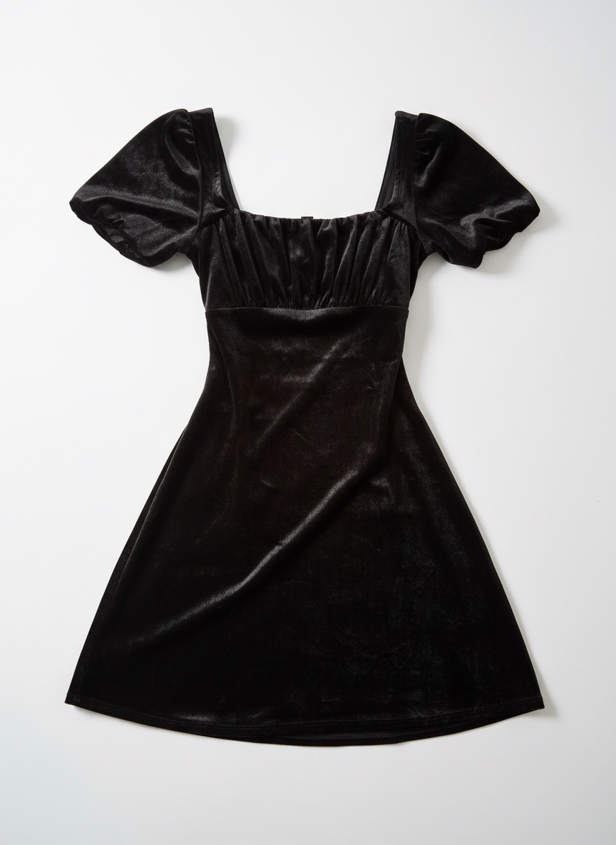 Mini robe noire (velour)