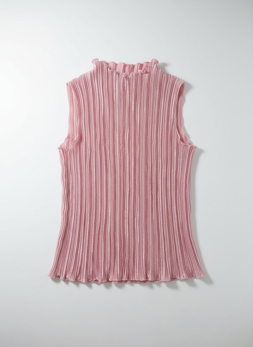 Top Sans Manches Plissé Rose Pâle et élégance Assurée