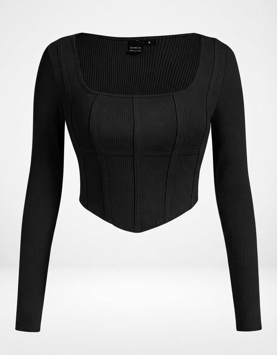 Pull noir corsée 