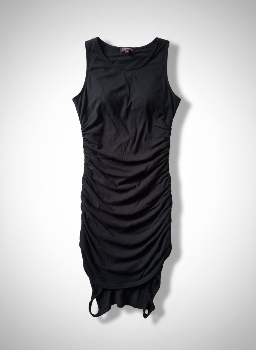 Petite robe noire moulante avec fronces - Taille M