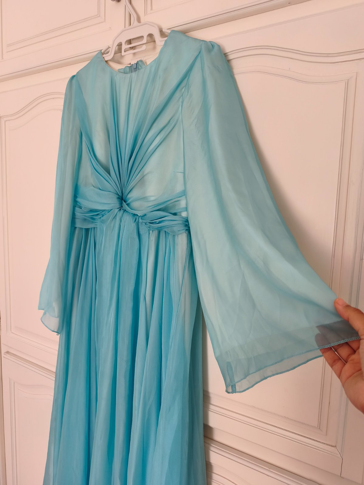 Robe bleu Ciel drapé 