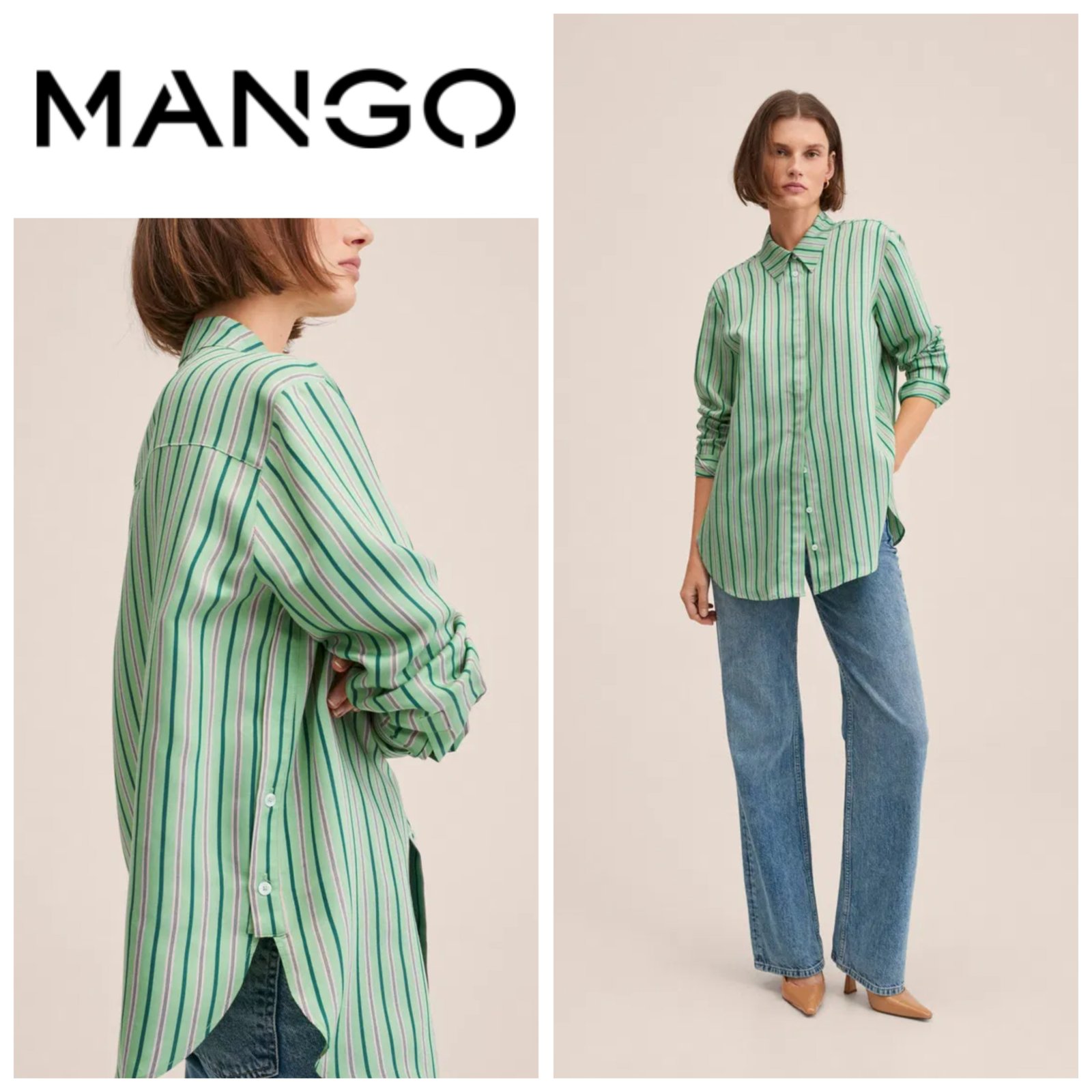 Chemise Mango à rayures neuve T.xs oversize 