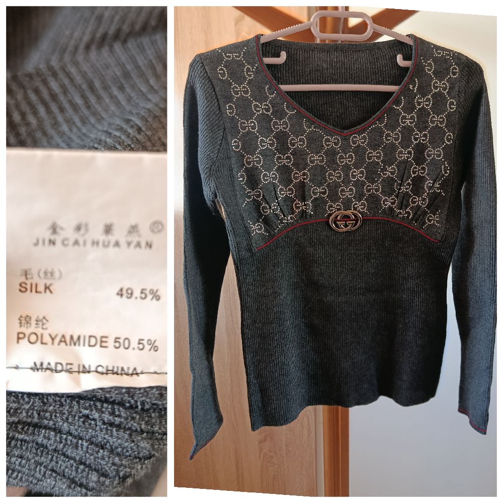 Pull gris foncé style Gucci T.s/m 