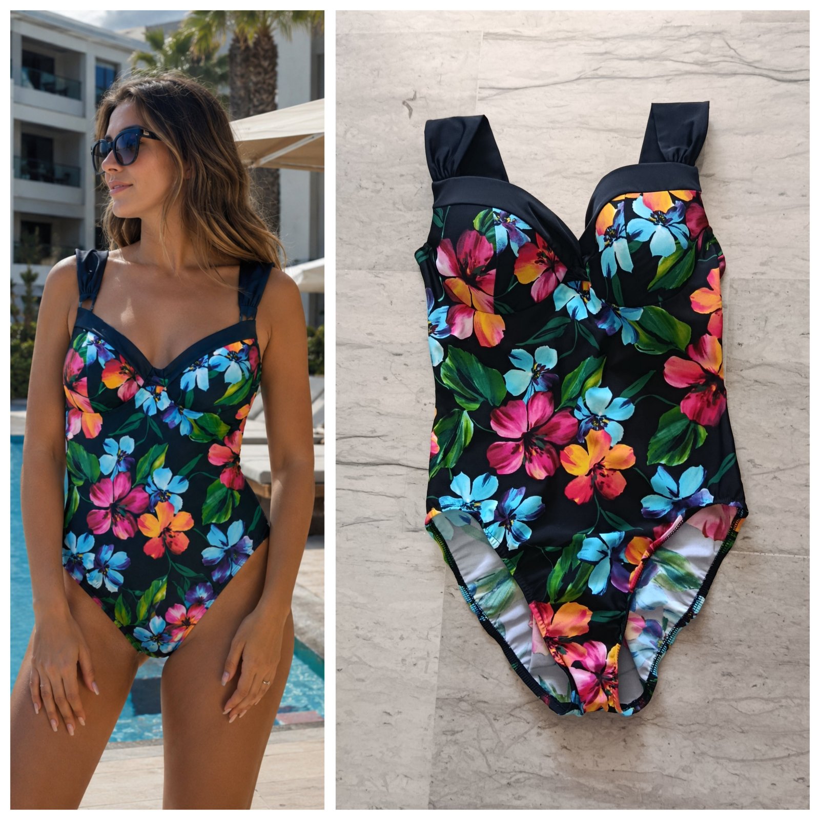 Maillot floral T.L/XL