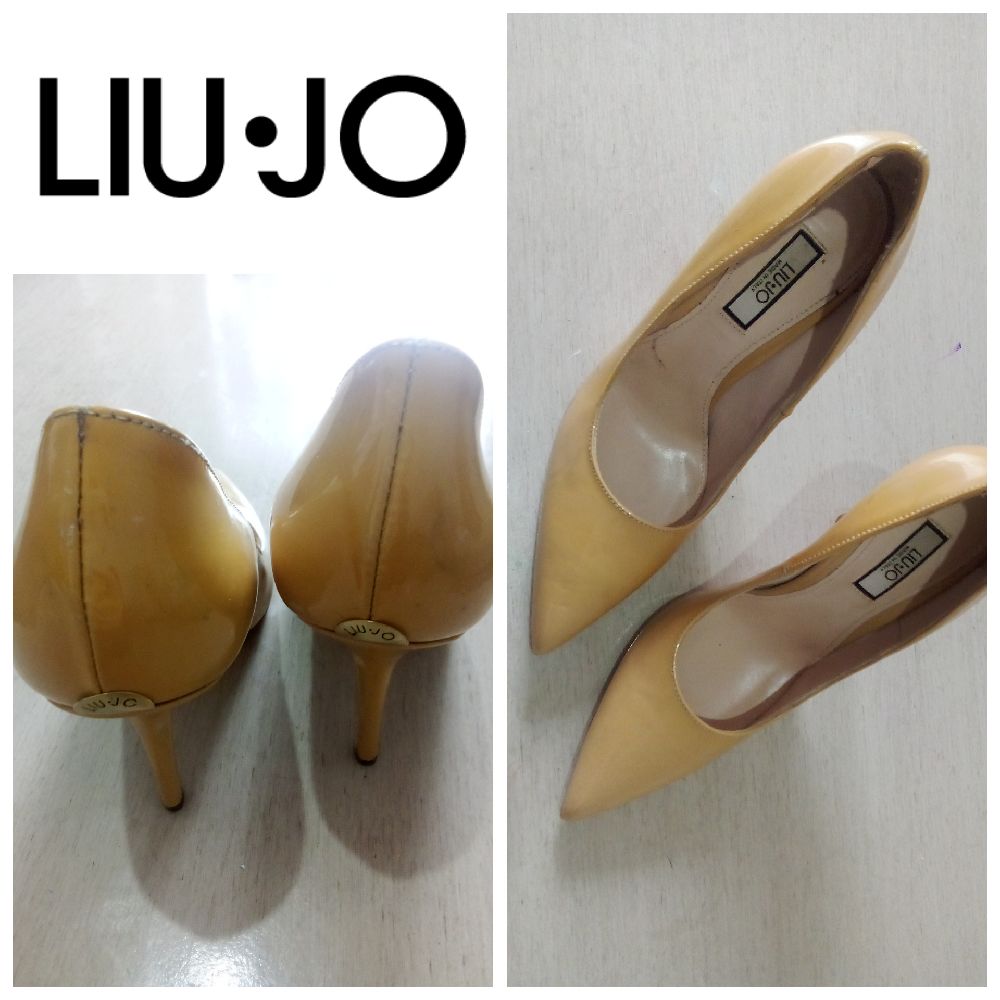 Escarpins beige en cuir verni lui.jo P.39