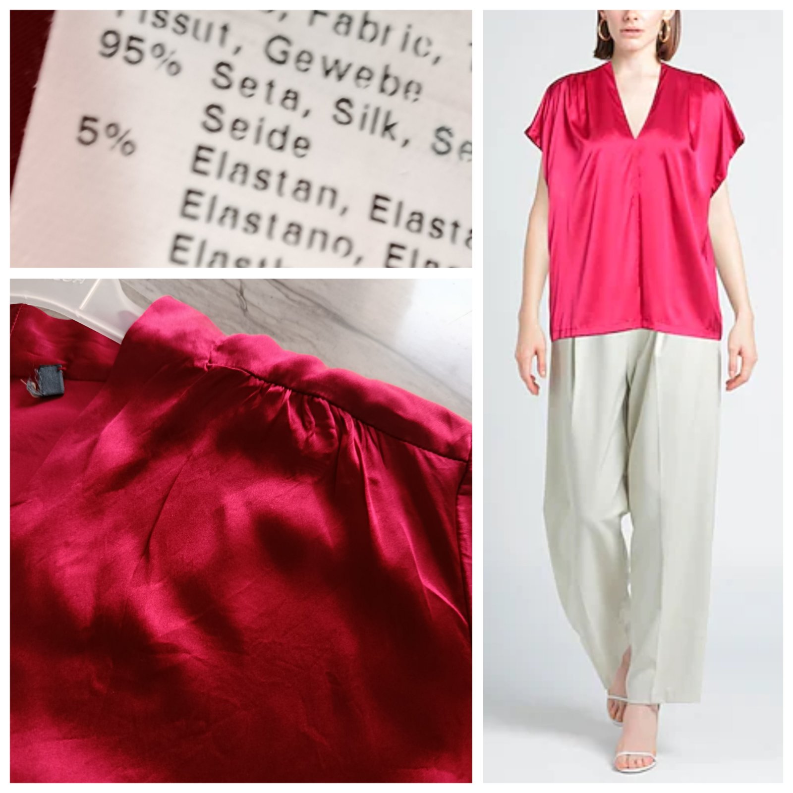 Blouse bordeaux en soie T.L