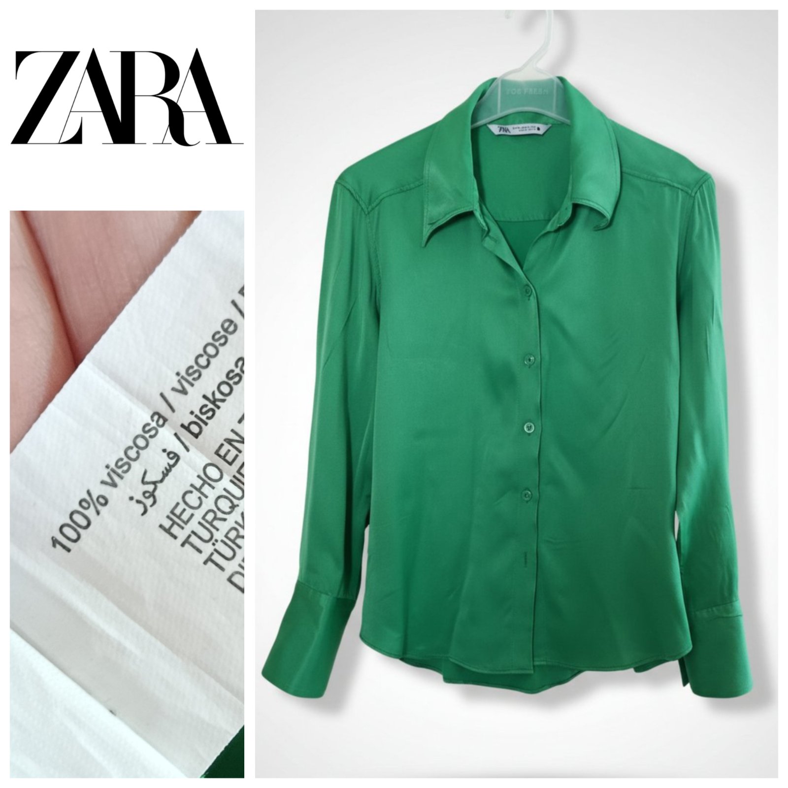 Chemise Zara en viscose satiné T.m/L