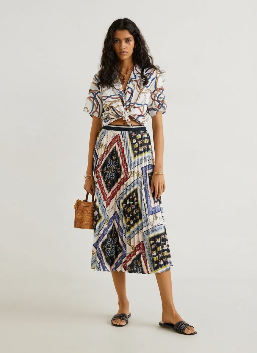 Jupe midi plissée Mango neuve  T.s/m 