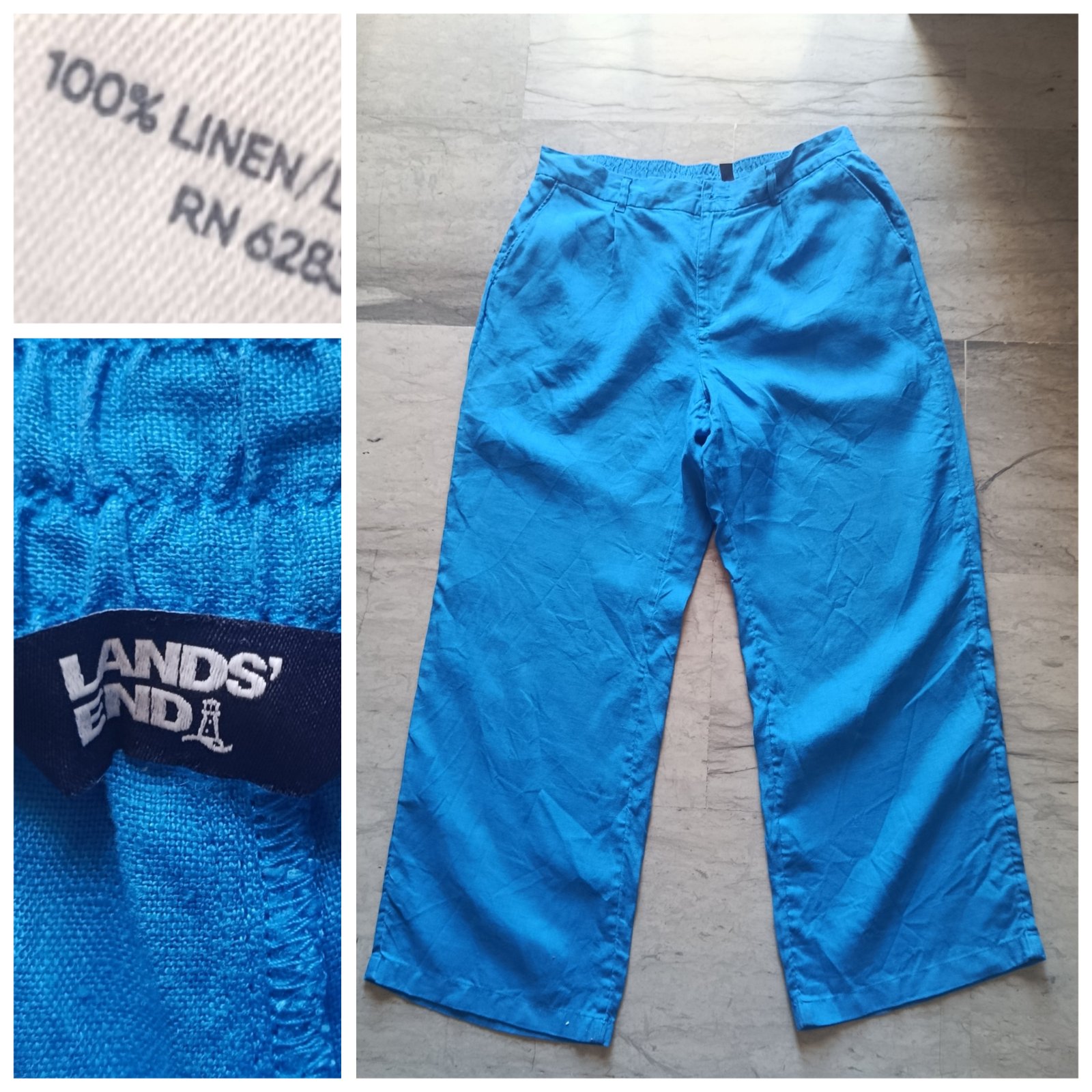 Pantalon large 100% lin T. 46