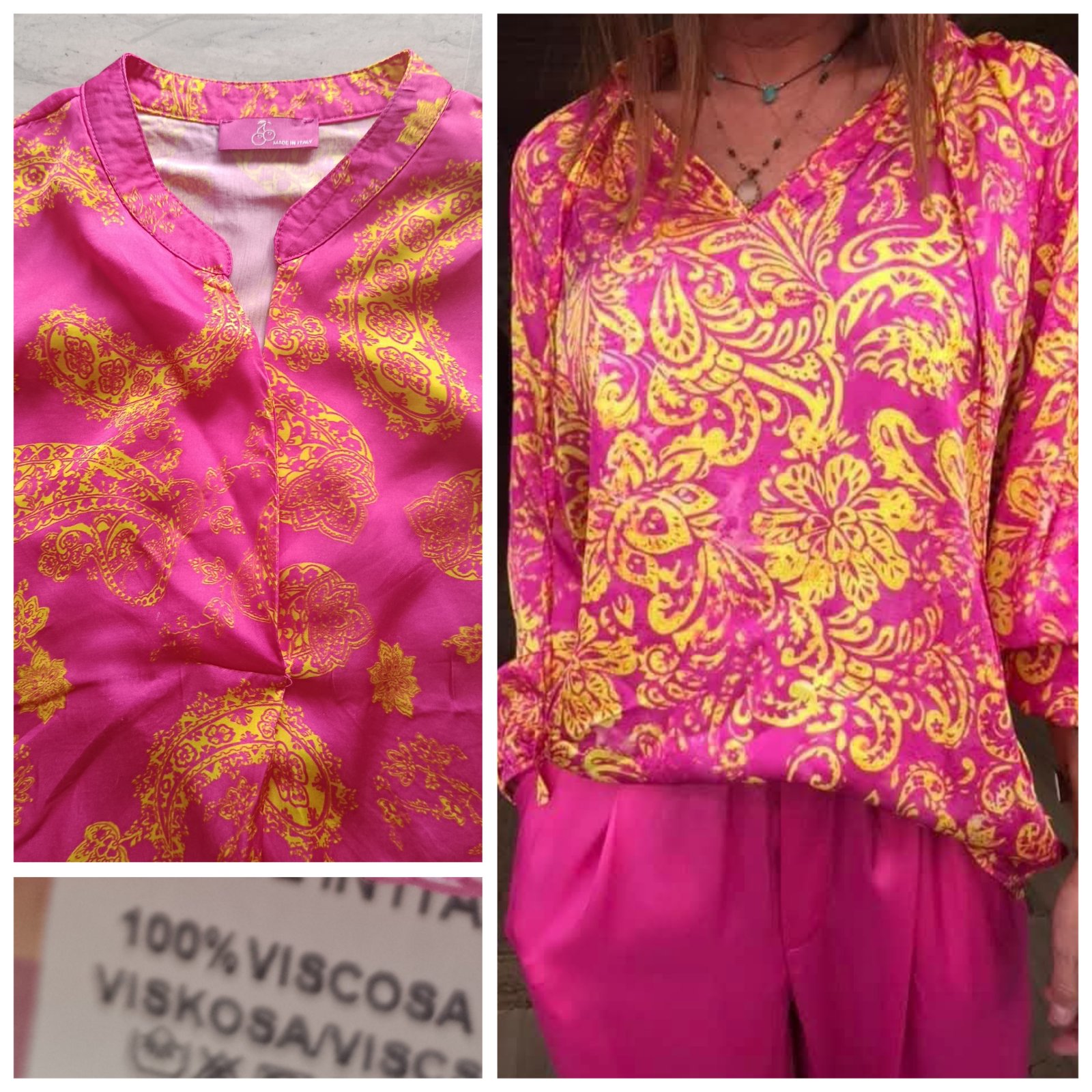 Chemise en viscose satiné T.m/L