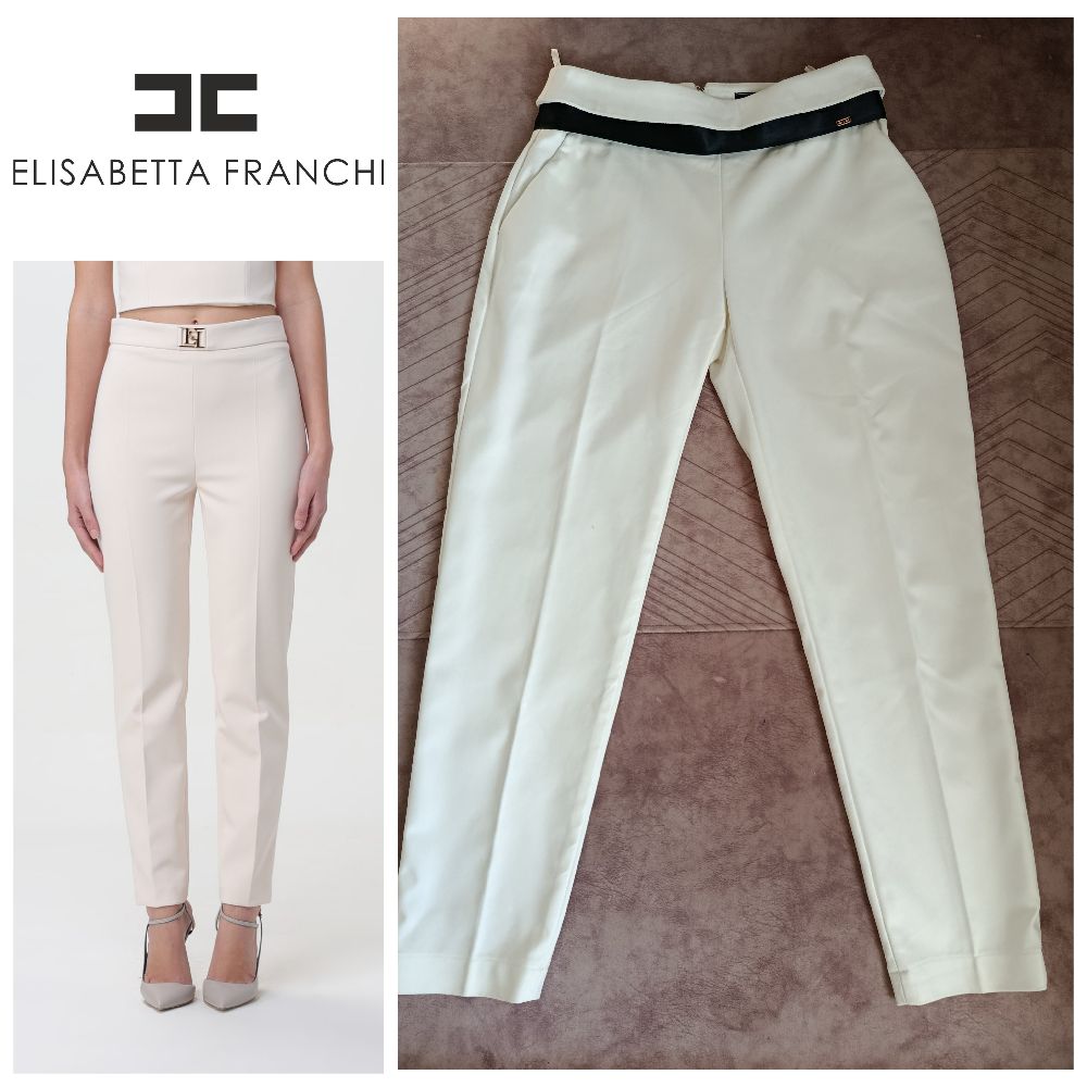 Sublime pantalon blanc elisabetta franchi taille haute T.xs/s