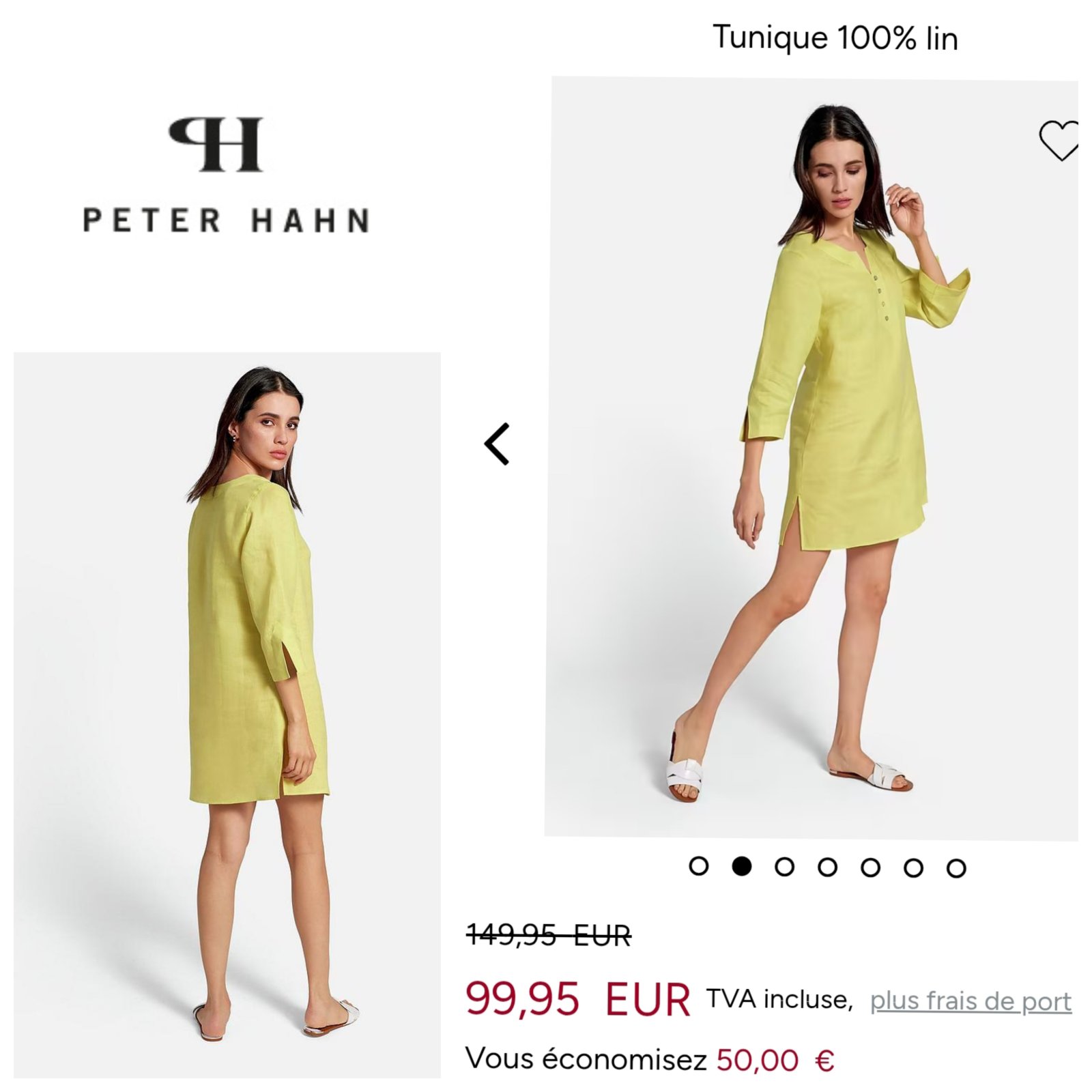 Tunique vert citron 🍋‍🟩 100% lin T.s/m 