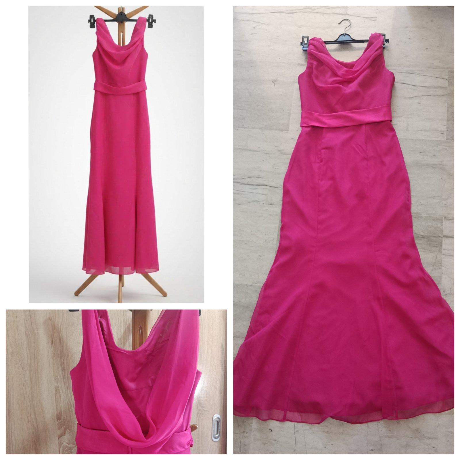 Robe soirée simple rose fushia T.s 