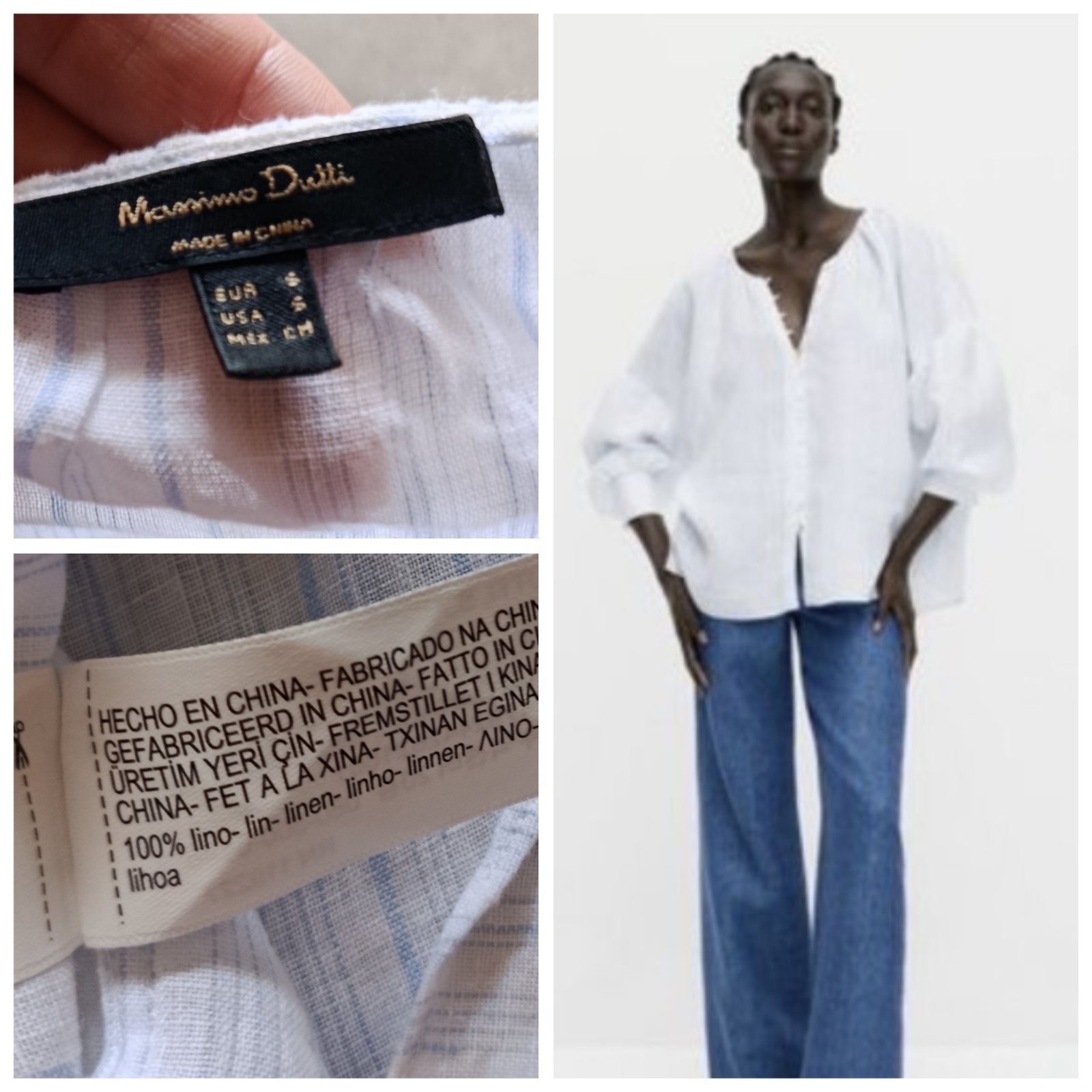 Blouse Massimo Dutti 💯% lin T.s oversize 