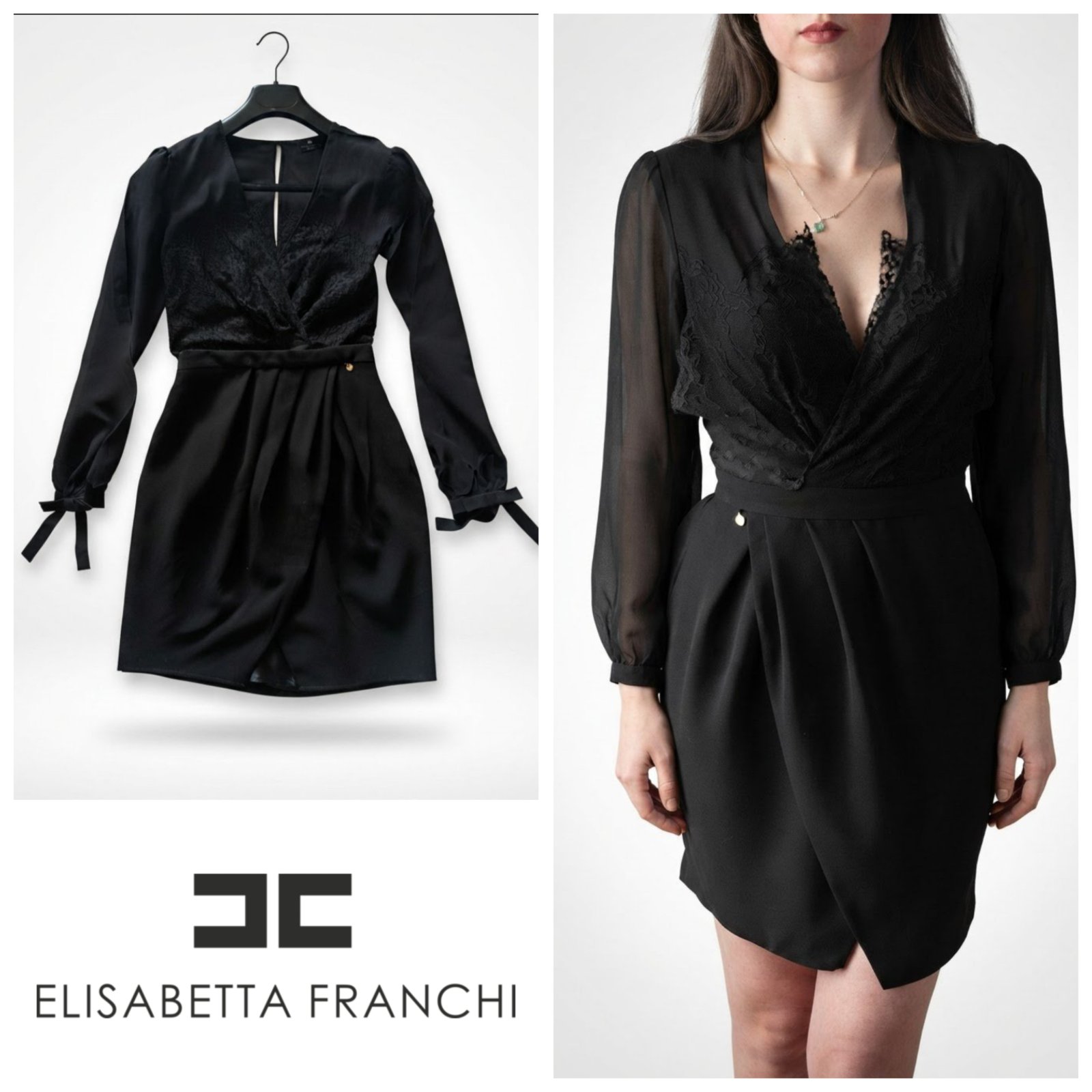 Robe noire chic elisabetta franchi T.xs 