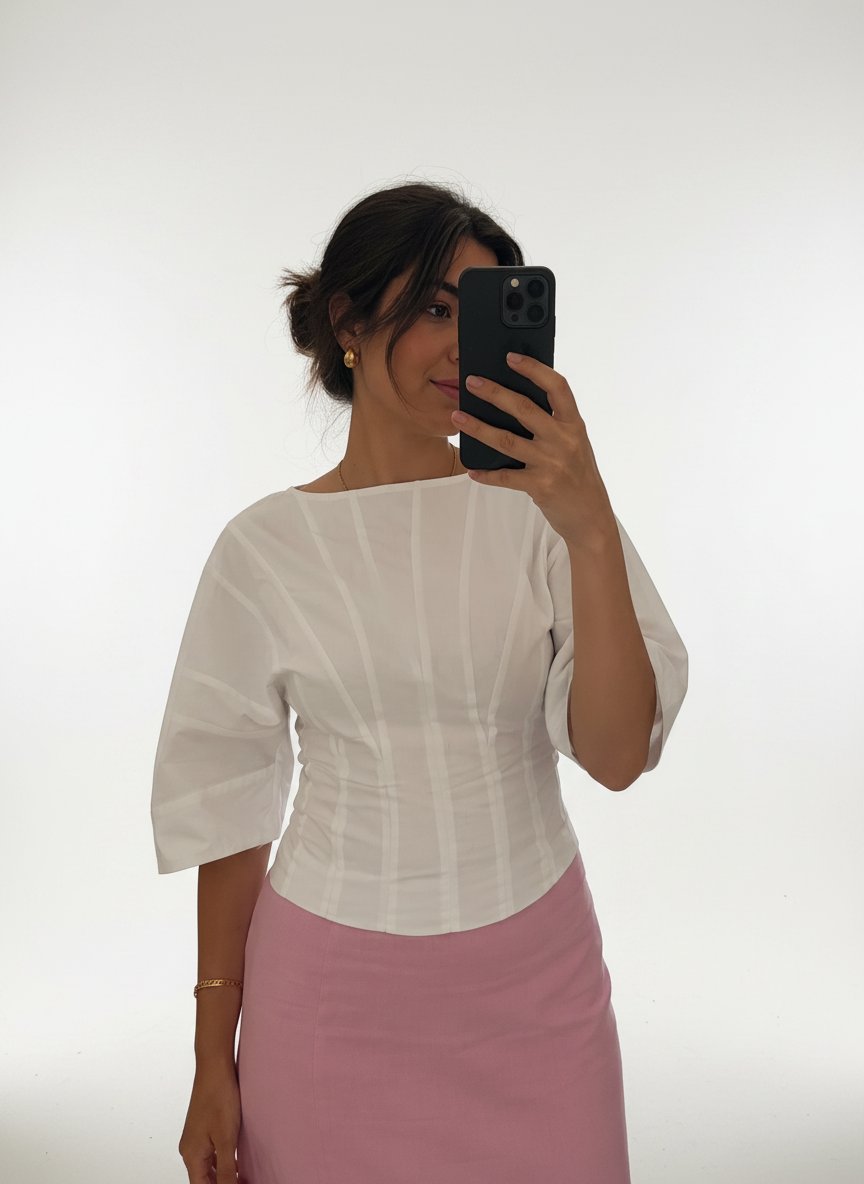 Haut blanc stylé Coton T.m