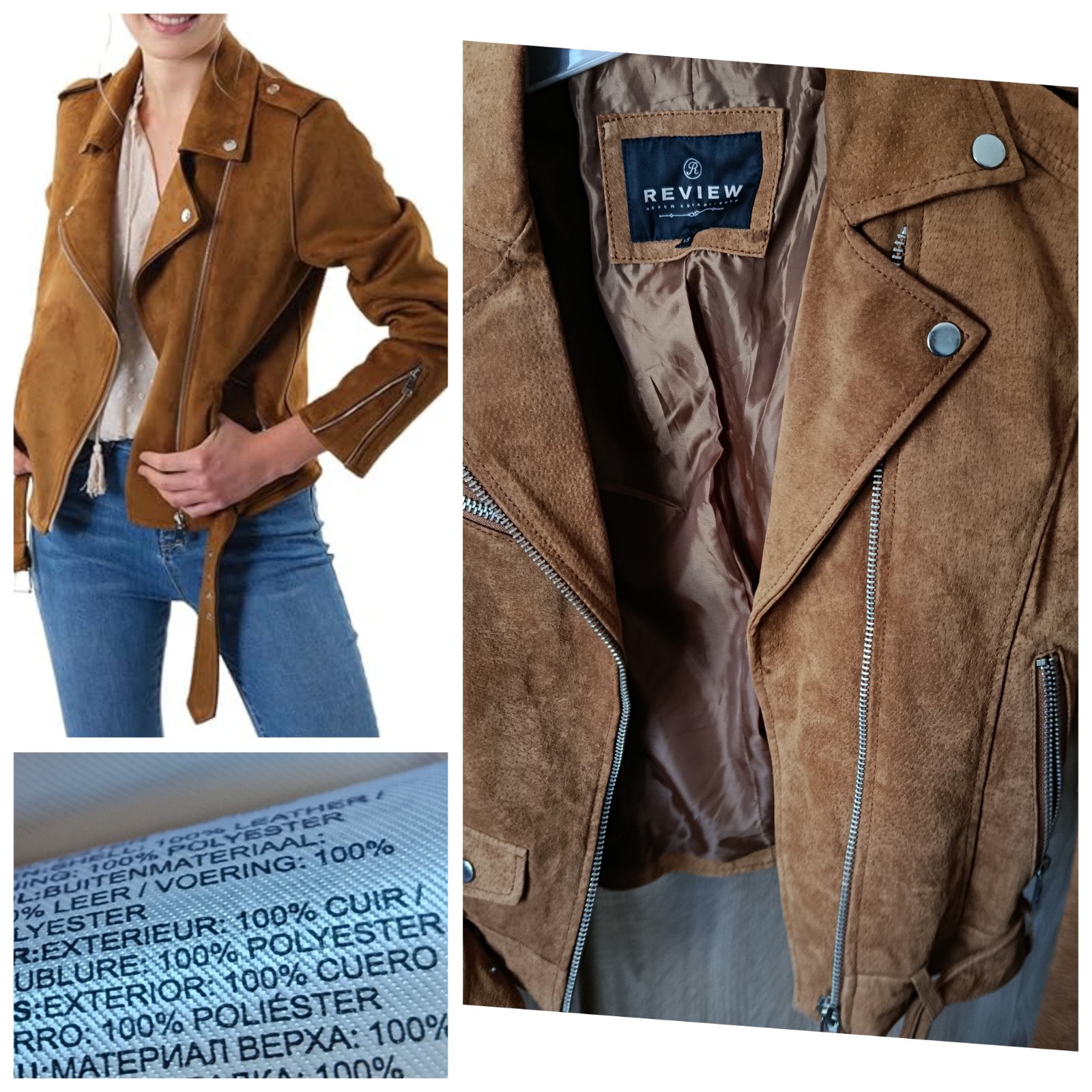 Veste en véritable cuir T.s