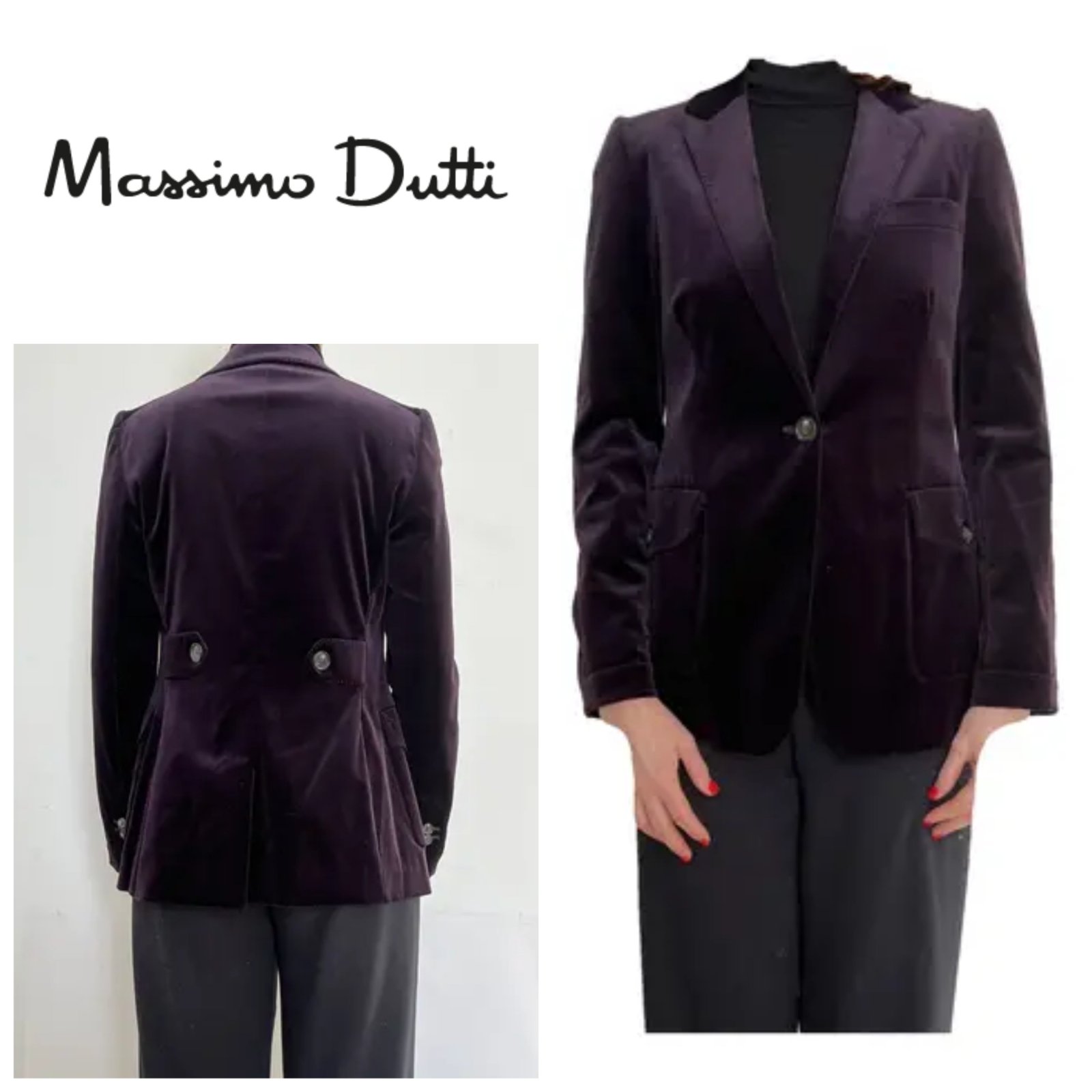 Blazer Massimo Dutti velour violet T.m