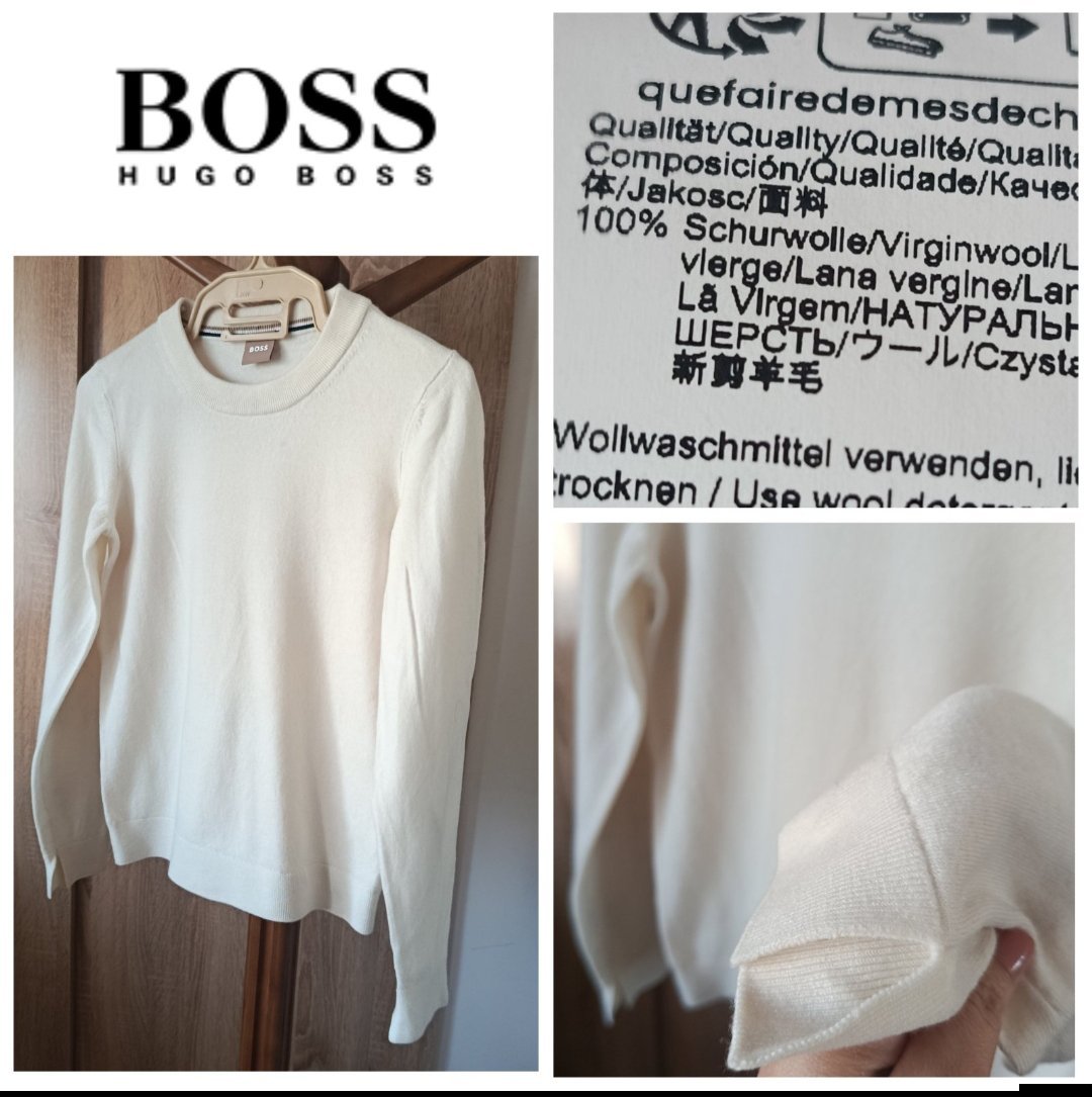 Pull ecru Hugo Boss 100% laine T.s 