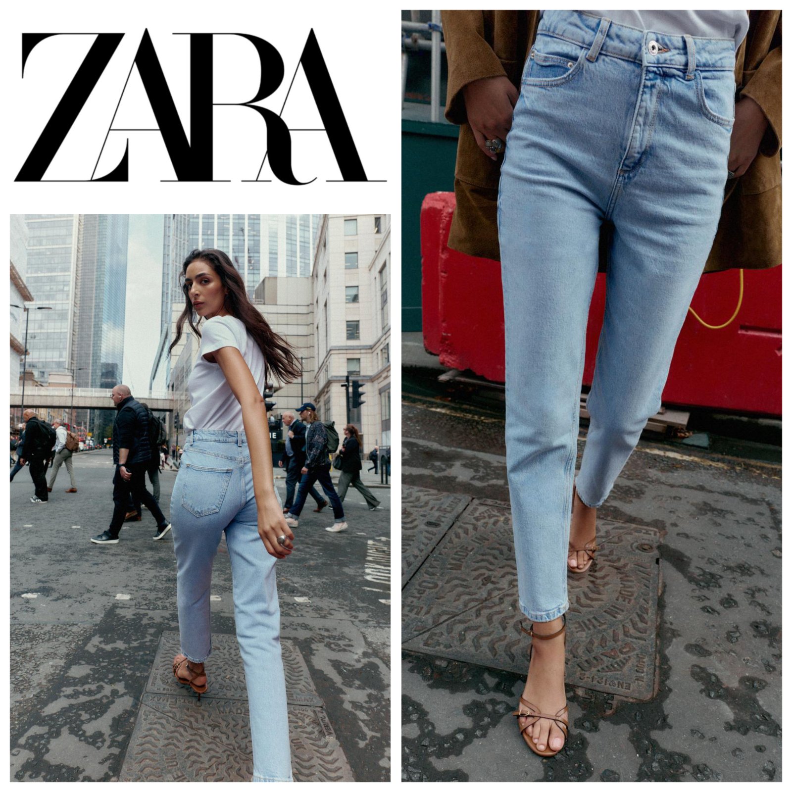 Jean mom Zara bleu clair T.40