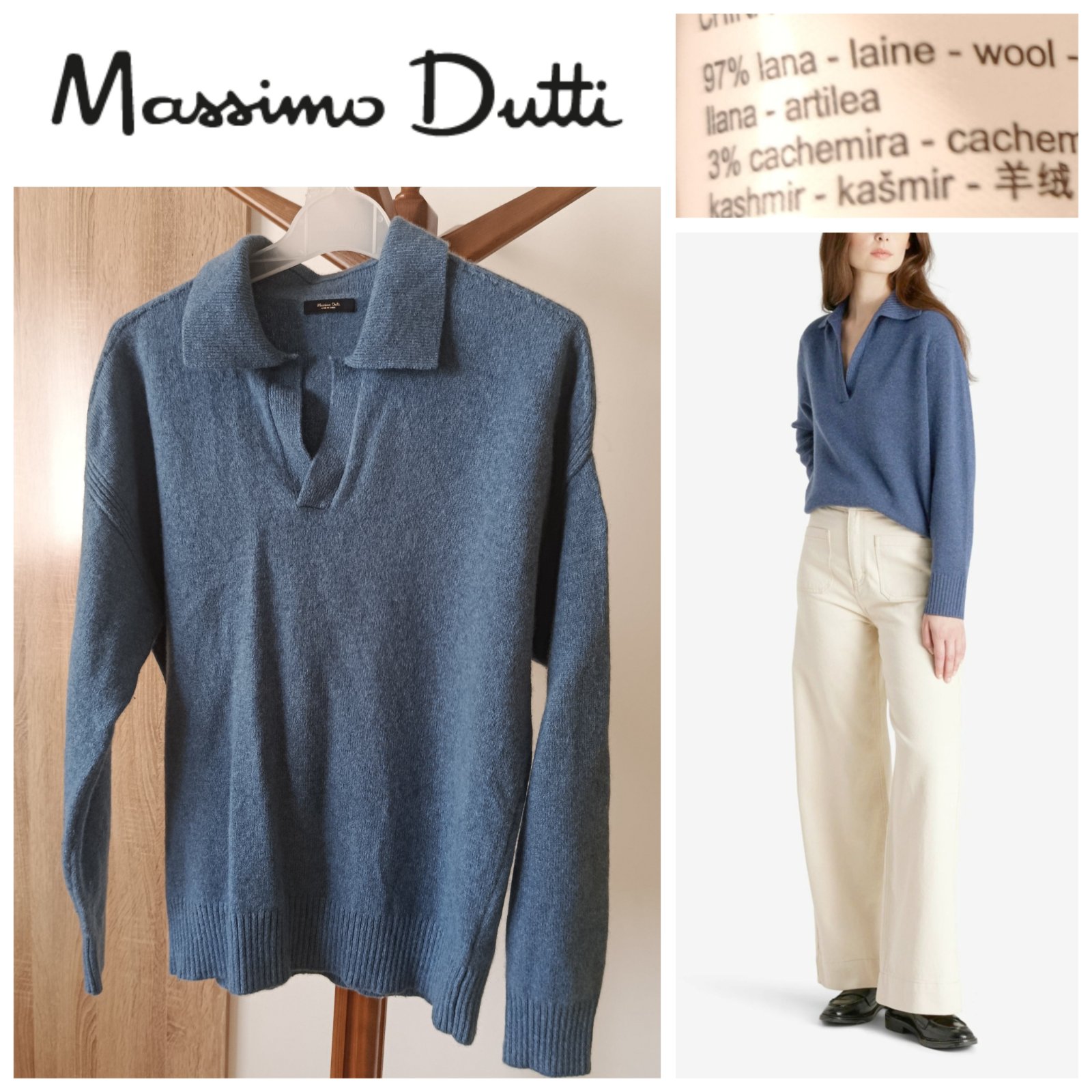 Pull à col Massimo Dutti en laine T.L 