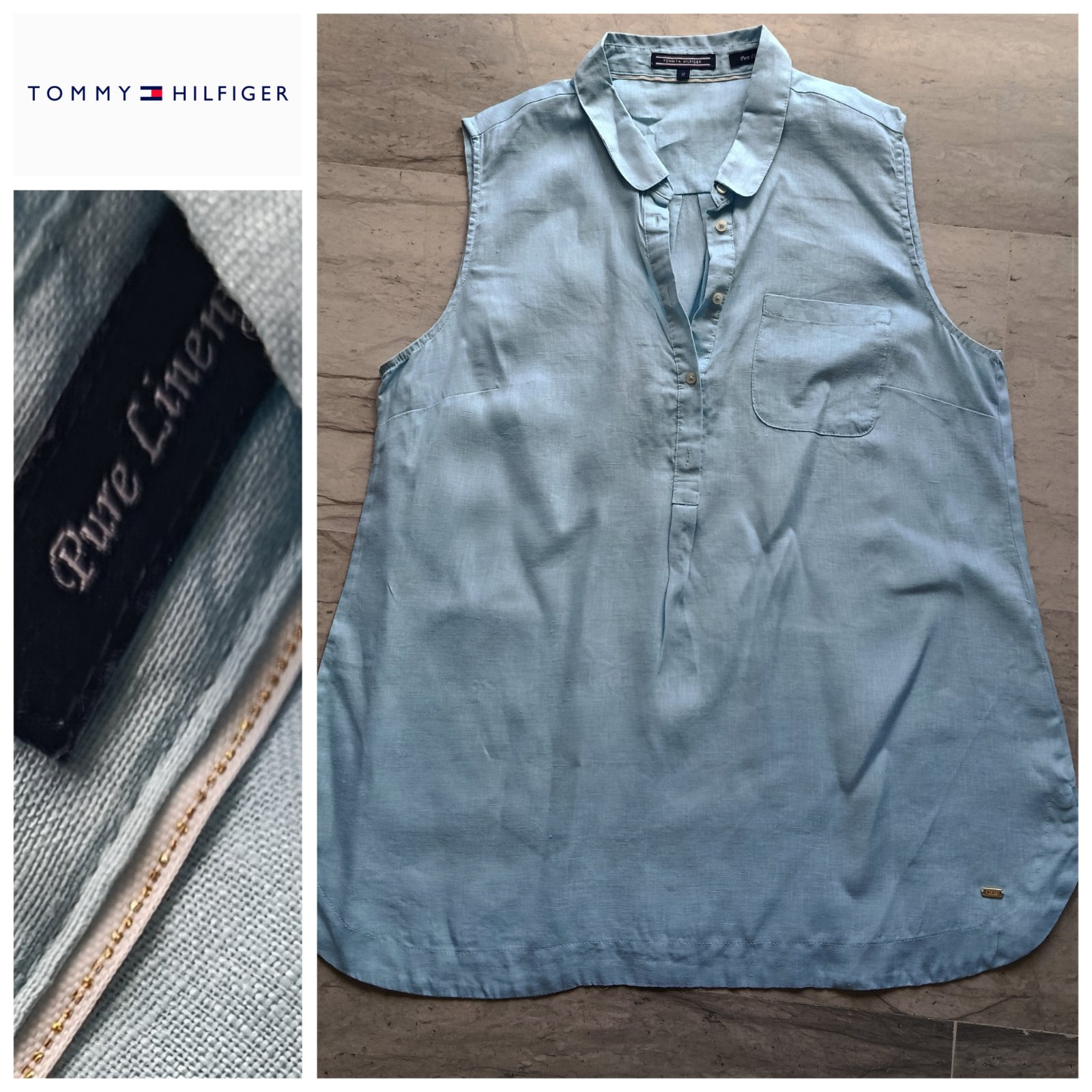 Sans manches Tommy Hilfiger 💯% lin T.L/XL 
