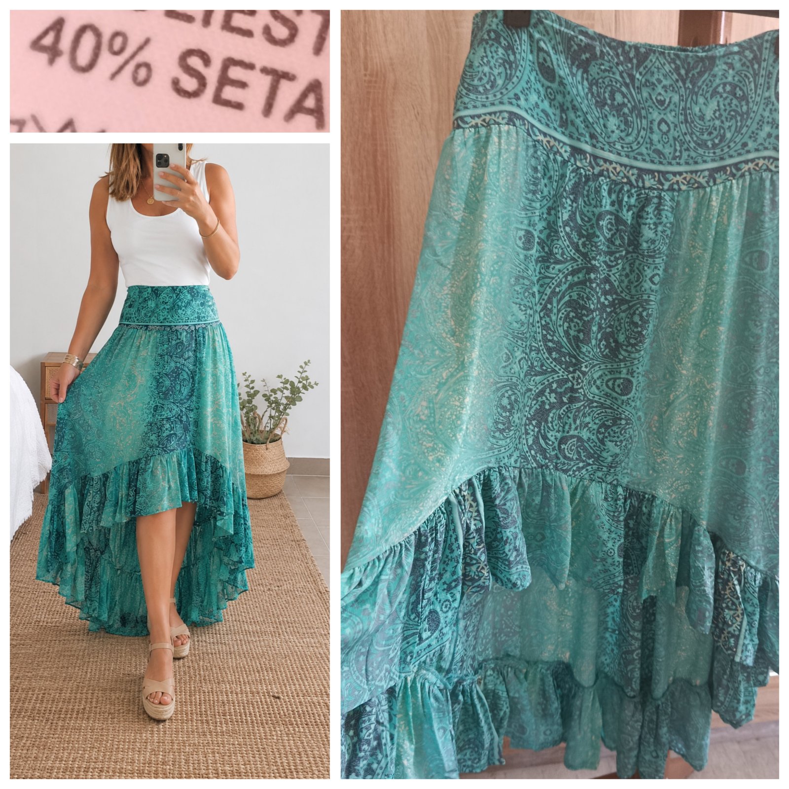 Jupe stylé en soie mélangé T. L/XL 