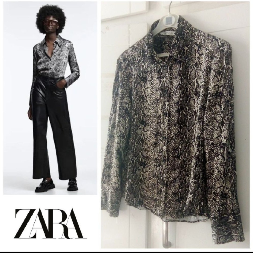 Chemise Zara en viscose satiné T.m