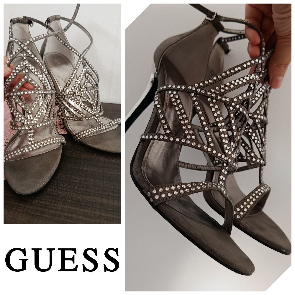 Talons soirée Guess Gris argent p.39 