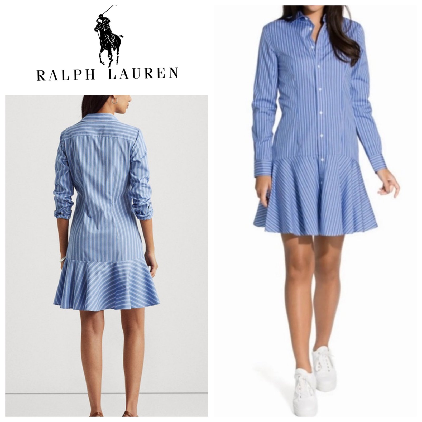 Robe bleu à rayures RL T.8=m