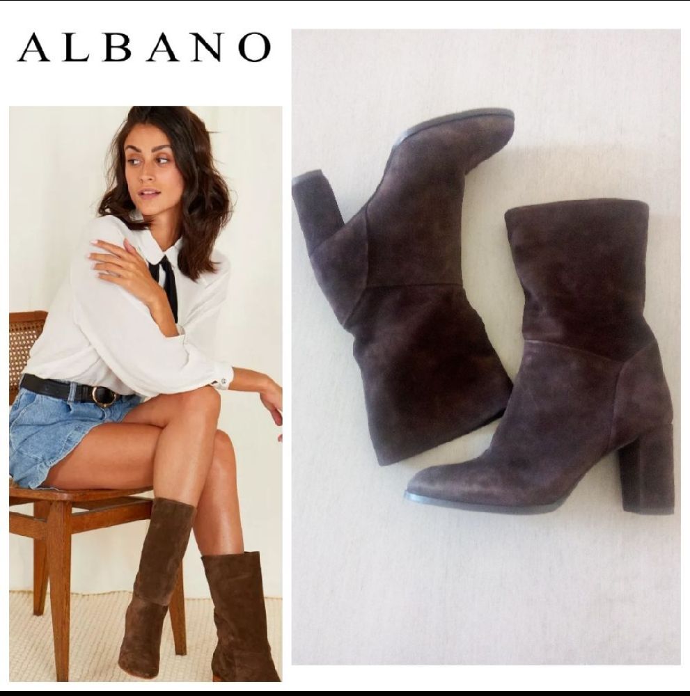  Bottines albano cuir daim marron p.38 