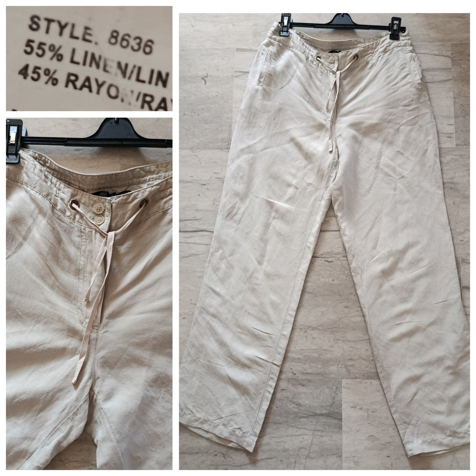 Pantalon fluide en lin mélangé T.XL 