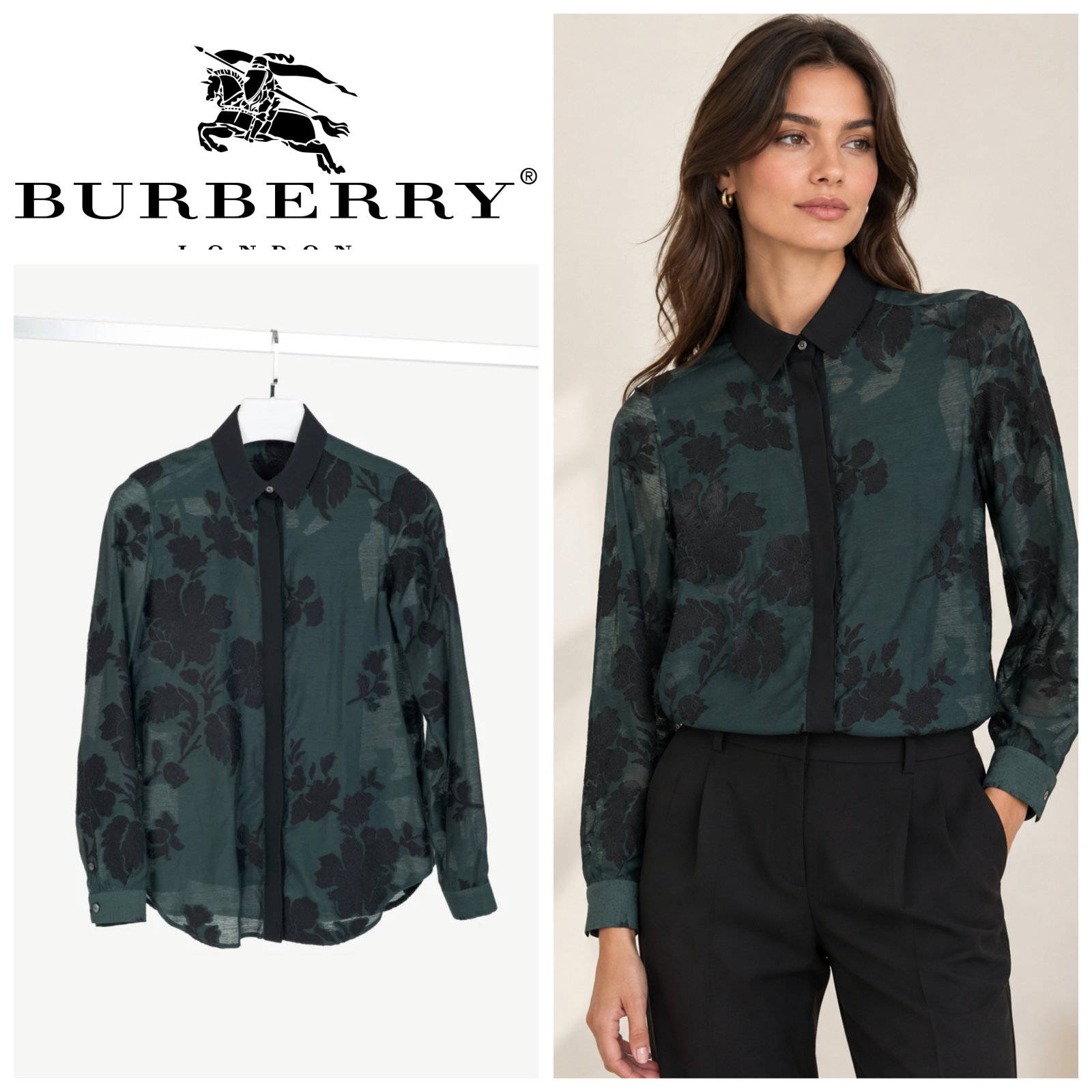Chemise Burberry brodée T.m