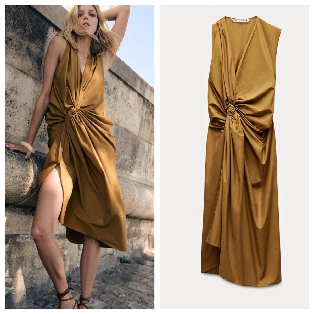 Robe Zara stylé camel neuve T.m