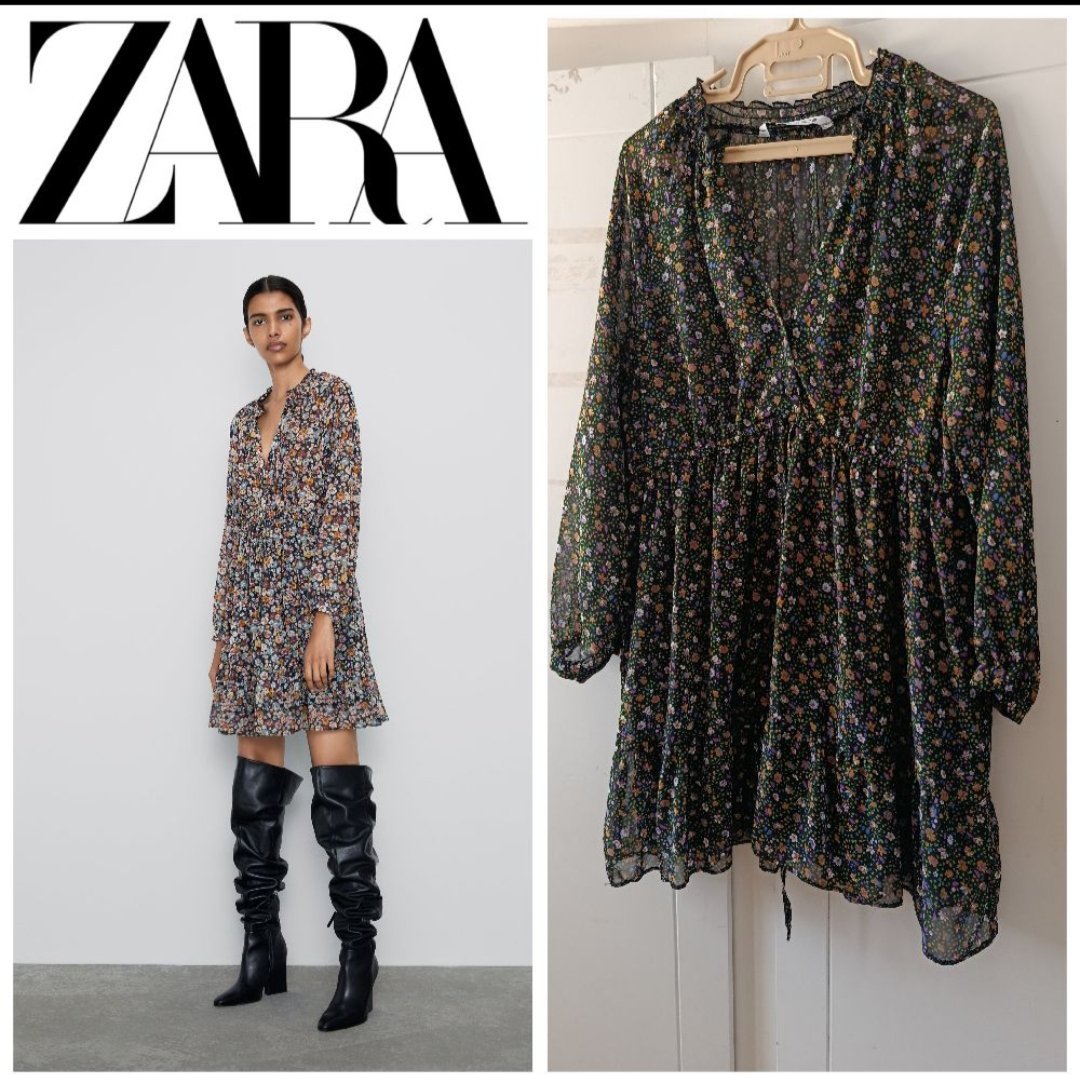 Robe fleurie Zara T.s oversize 